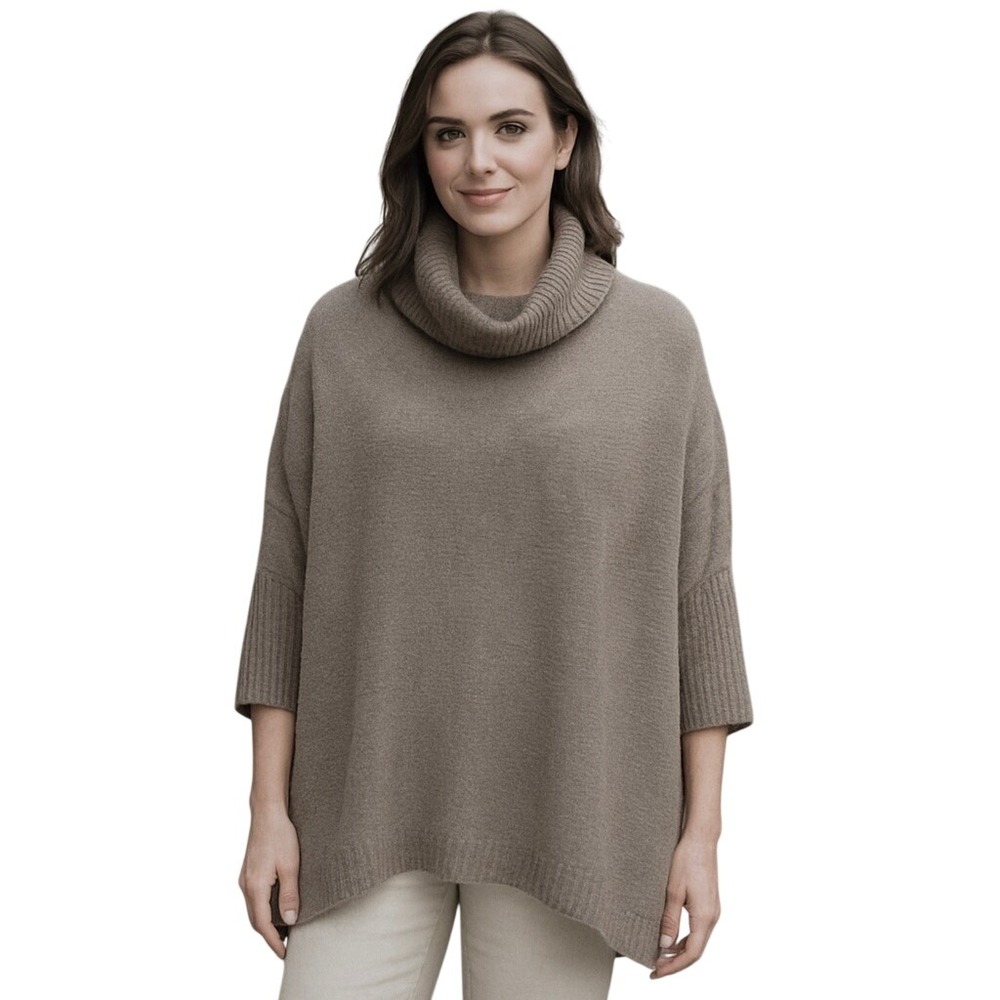 Eileen Fisher Women's Sweater Mohair Blend Cowl Neck Cozy Knit Large